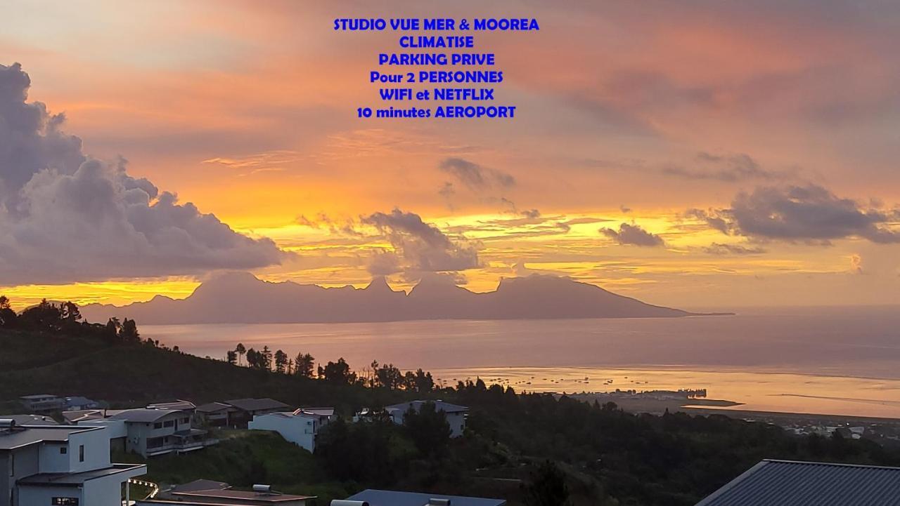 Studio Vaimiti Pour 2 Personnes Vue Mer Et Moorea فا المظهر الخارجي الصورة